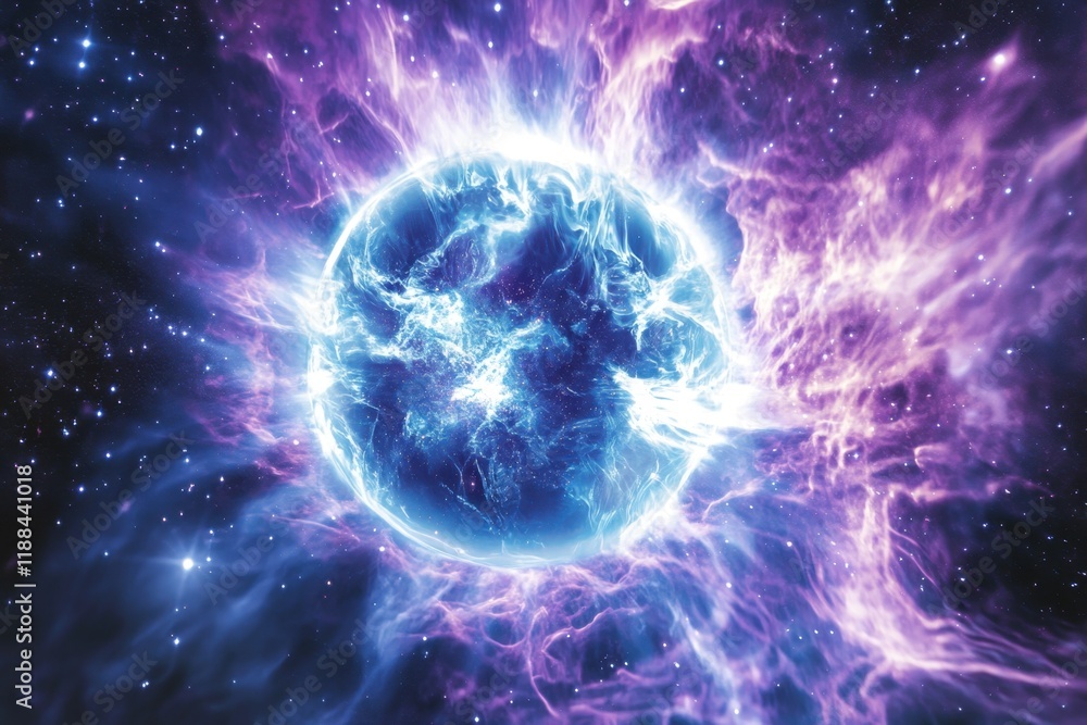Cosmic explosion radiates vibrant colors in the depths of space Cosmic explosion radiates vibrant colors in the depths of space