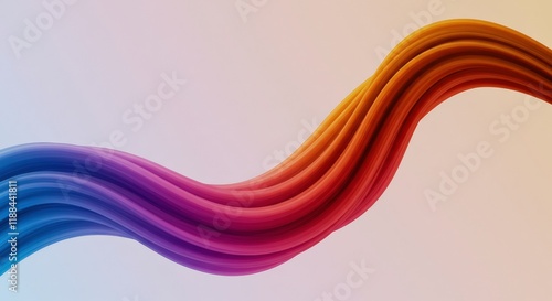 Fluid Color Wave Abstract: A vibrant, dynamic abstract image featuring a flowing wave of colors, transitioning smoothly from deep blue to rich orange, creating a sense of movement and energy. photo