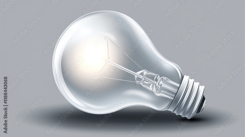Glowing lightbulb on gray background. Glowing lightbulb on gray background.