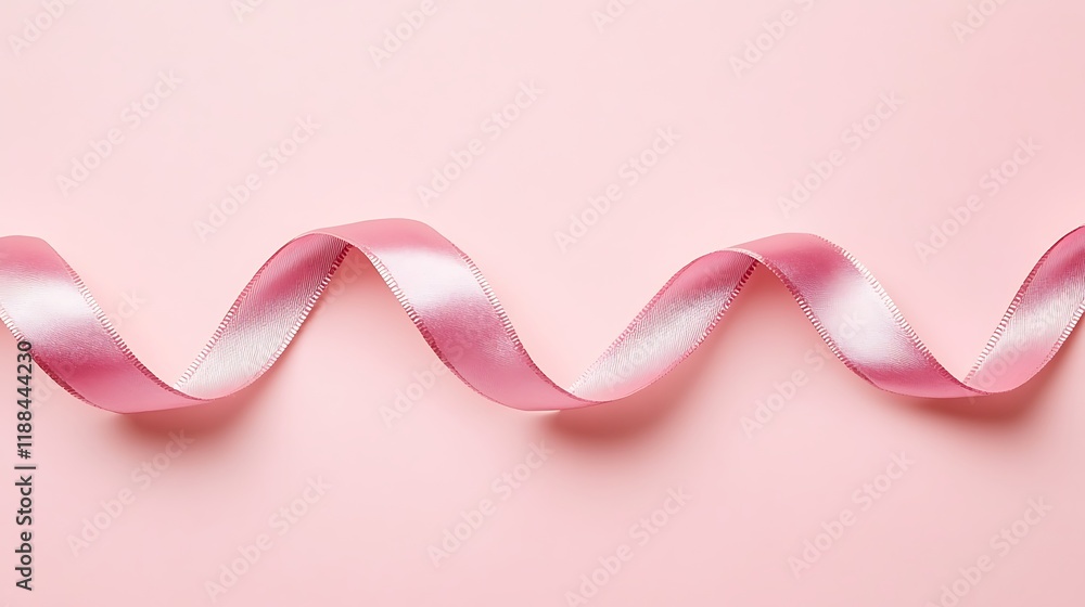 Pink satin ribbon swirls on a pink background Pink satin ribbon swirls on a pink background