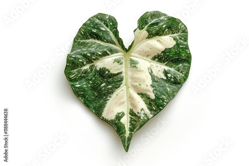 Vibrant Color Visual of HeartShaped Variegated Leaves of Elephant Ears Plant photo