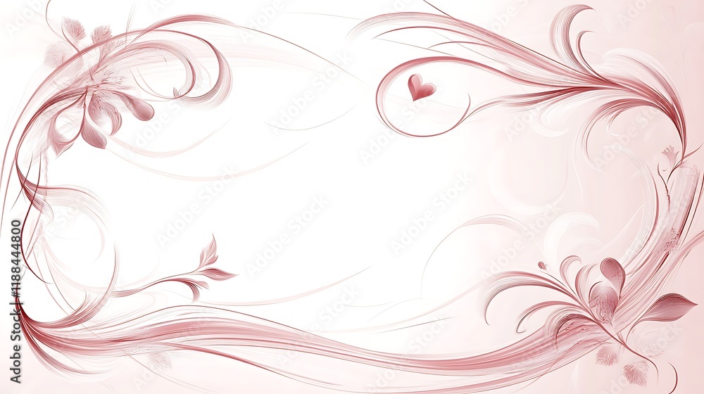 Elegant Swirling Floral Design With A Heart Elegant Swirling Floral Design With A Heart