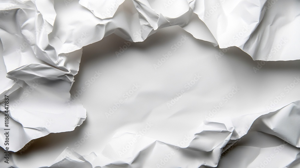Obraz premium Abstract White Crumpled Paper Texture Background