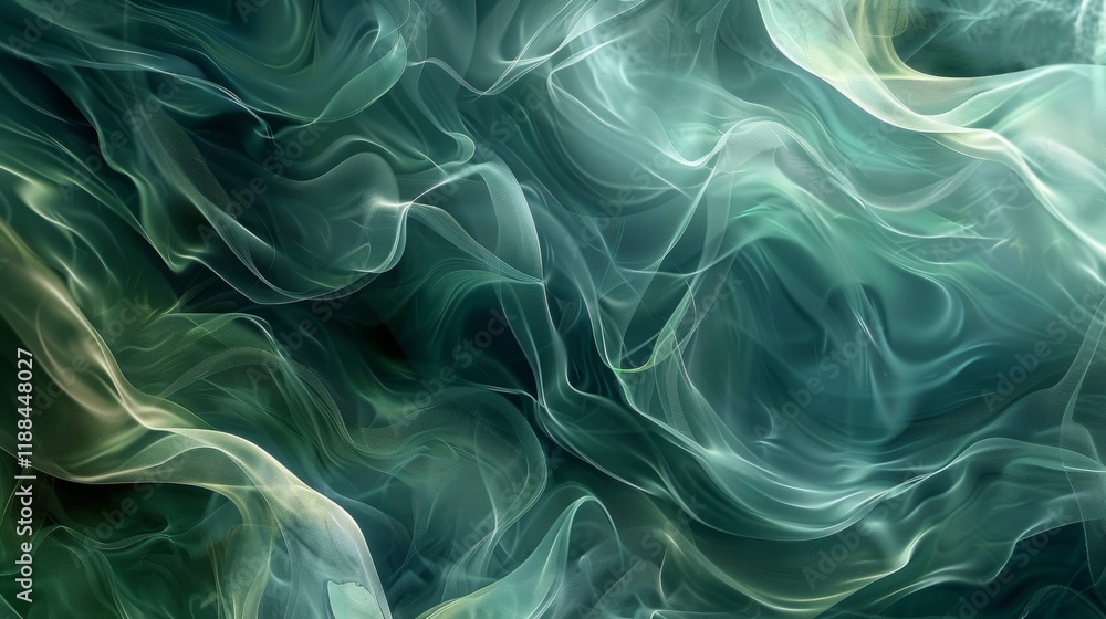 Obraz premium Abstract Teal and Green Swirls Wallpaper