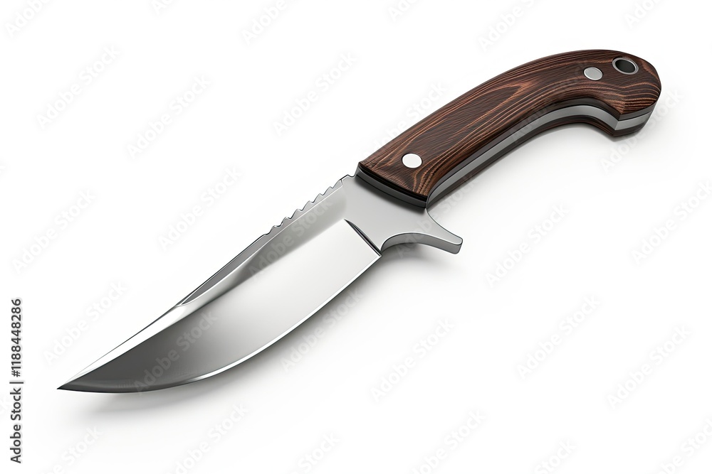 Vibrant Color Image of Knife on White Background Vibrant Color Image of Knife on White Background