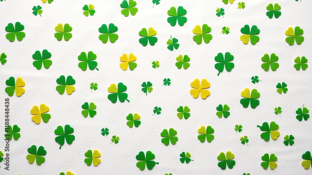 Irish Clover Canvas Art - Festive Pattern Design Irish Clover Canvas Art - Festive Pattern Design