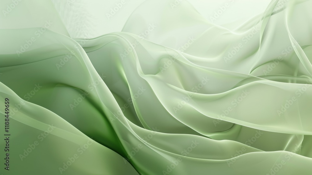 Obraz premium Abstract Green Fabric Drape Wallpaper