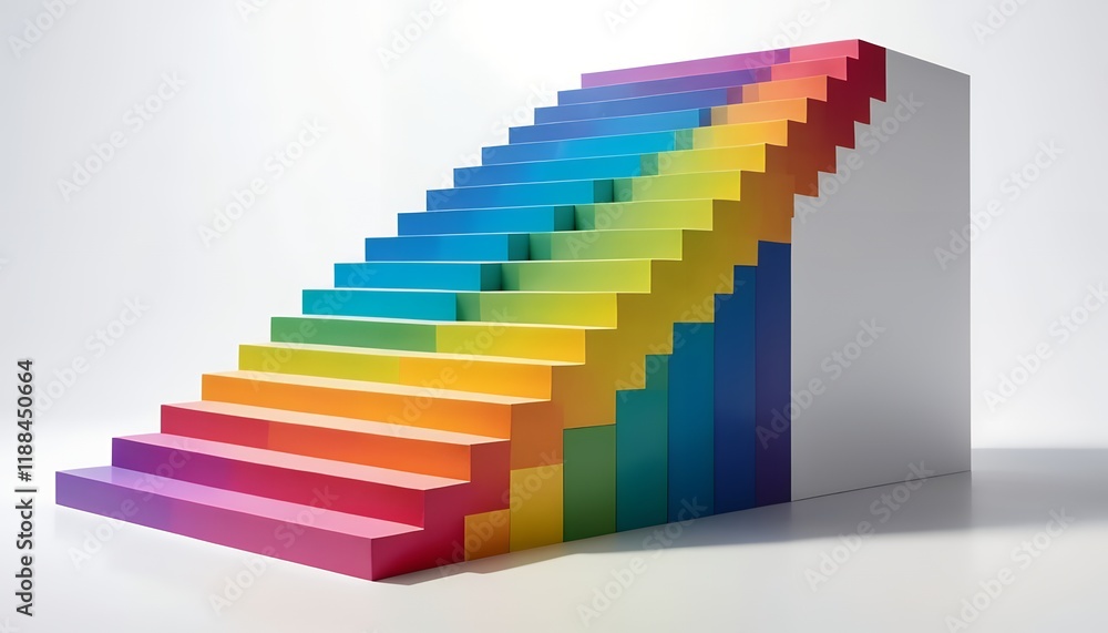 Rainbow Staircase Ascending to Success: A Vivid Visual Metaphor for Growth and Achievement Rainbow Staircase Ascending to Success: A Vivid Visual Metaphor for Growth and Achievement