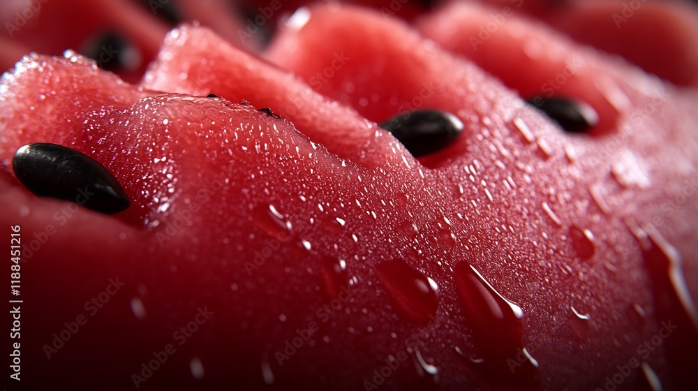 Juicy Watermelon Macro Photography: A Close-Up Look at Refreshing Summer Fruit Juicy Watermelon Macro Photography: A Close-Up Look at Refreshing Summer Fruit