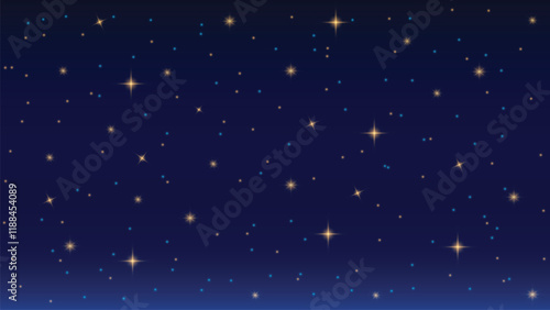 Starry night sky with subtle gradients and different-sized stars