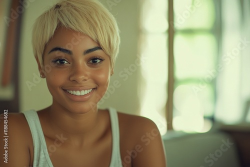 Attractive happy black girl - for ads, banner and web use. Short hairdo - blond hair. Commercial digital ads idea. Black beauty model. Colored hair campaign. African short hair. Black girl a. Free Download Attractive happy black girl - for ads, banner and web use. Short hairdo - blond hair. Commercial digital ads idea. Black beauty model. Colored hair campaign. African short hair. Black girl a. - GFXLoad