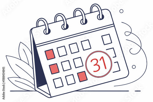 desktop calendar with heart