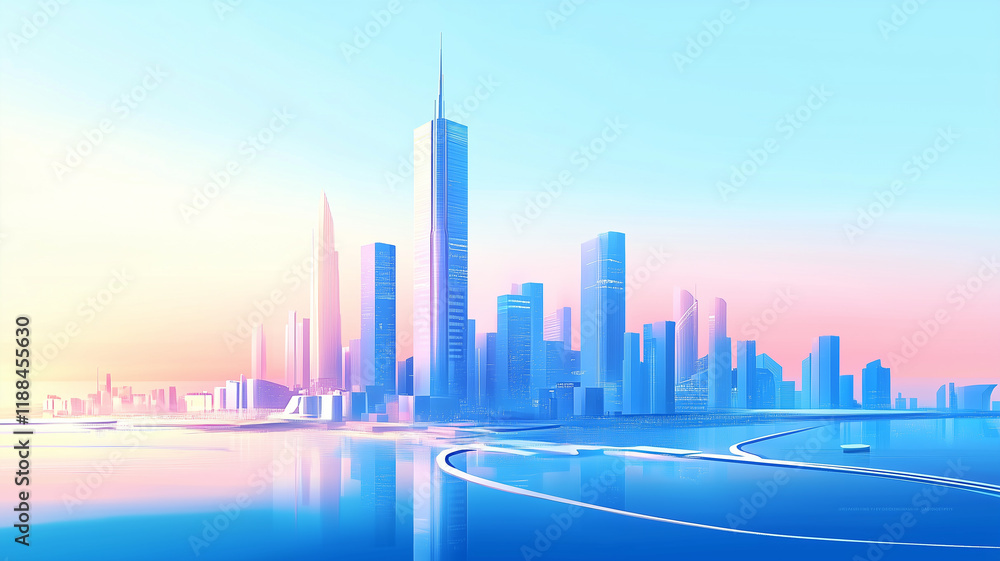 Fototapeta premium modern city skyline