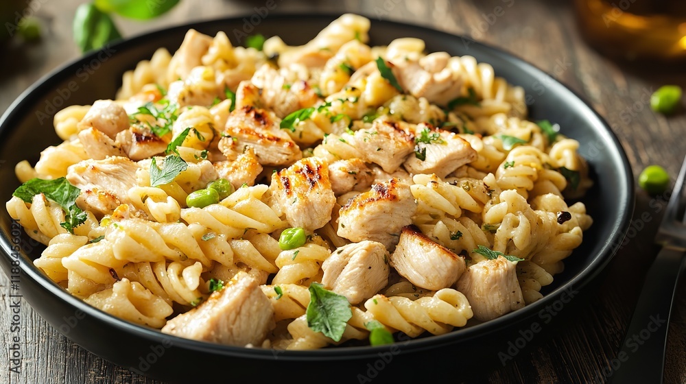 Creamy pasta with chicken and leeks Creamy pasta with chicken and leeks