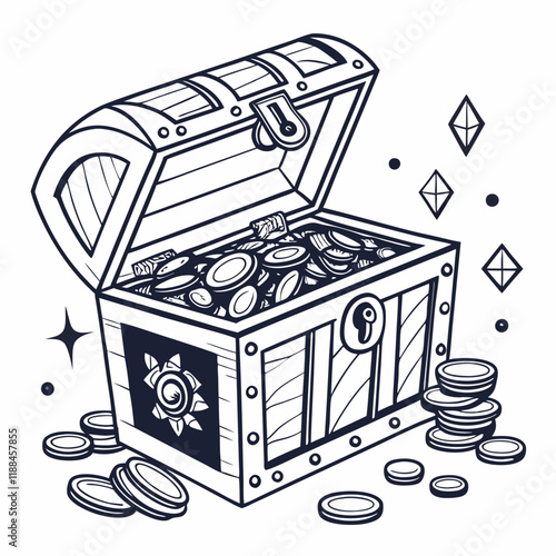 treasure chest with coins