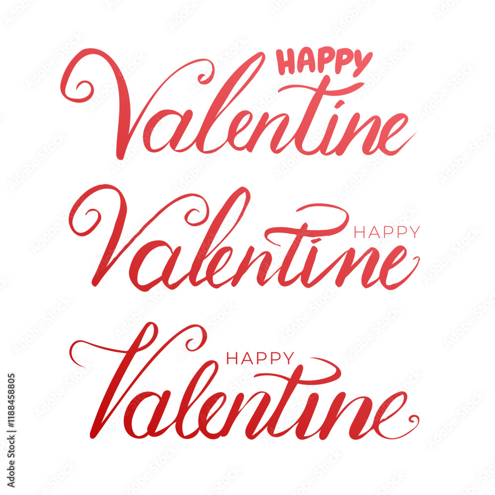 Hand drawn lettering Calligraphy about Happy Valentine with love, Vector illustration design Hand drawn lettering Calligraphy about Happy Valentine with love, Vector illustration design
