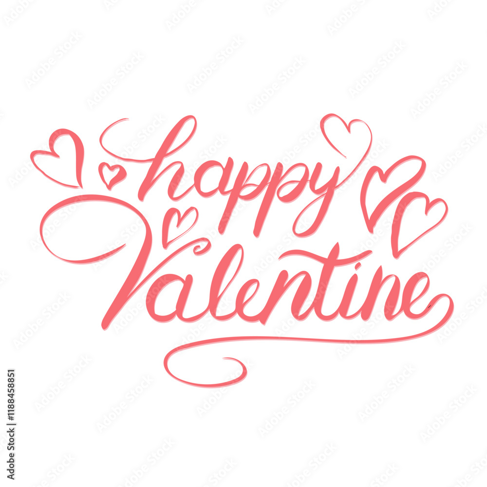 Hand lettering Calligraphy about Happy Valentine with love, Heart, Vector illustration design Hand lettering Calligraphy about Happy Valentine with love, Heart, Vector illustration design
