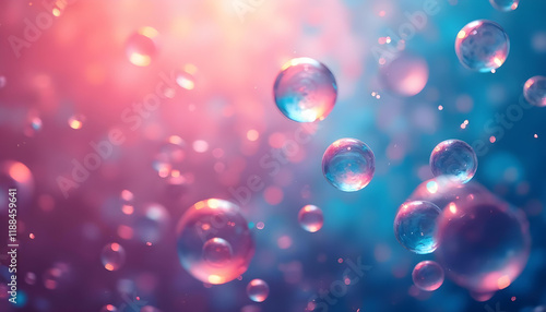 Wallpaper Mural Colorful abstract bubbles floating in blurred pink and blue background create dreamy atmosphere Torontodigital.ca