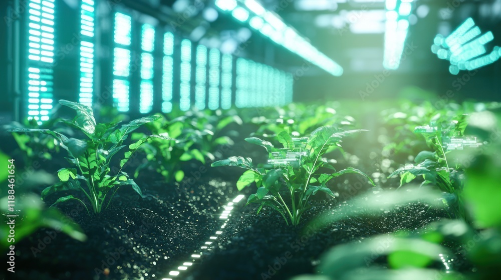 Fototapeta premium Indoor Vertical Farming: Green Revolution Technology