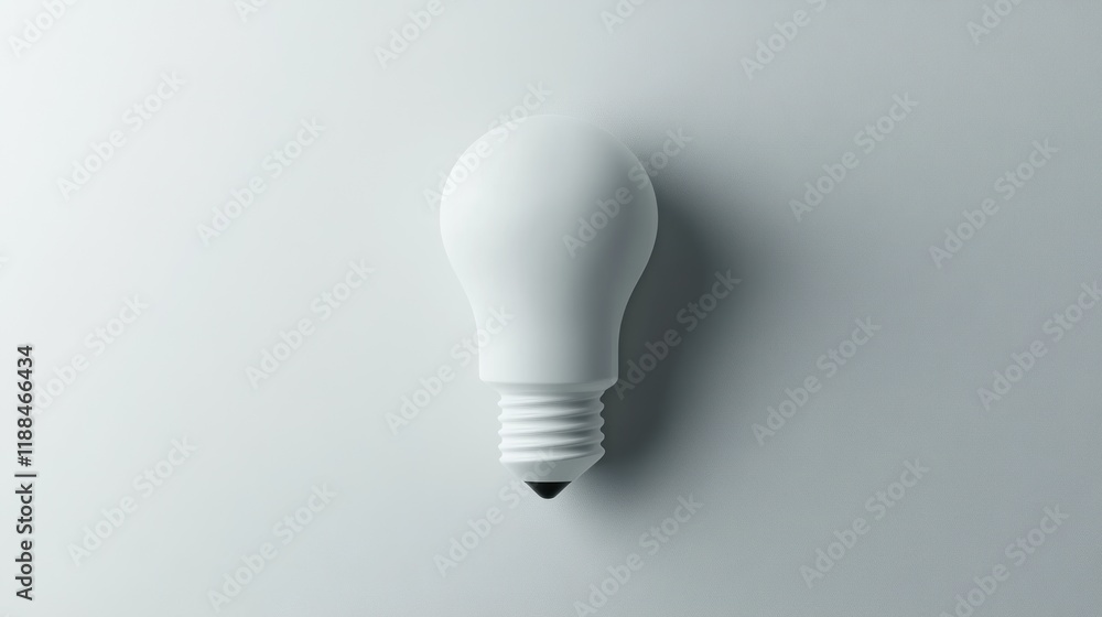 Minimalist white lightbulb on white background. Minimalist white lightbulb on white background.
