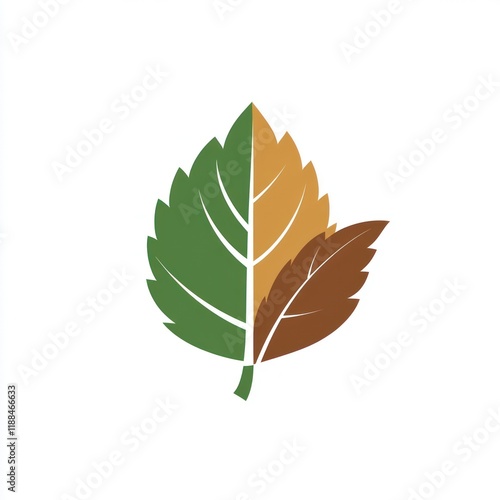 Abstract Tricolor Leaf Design Representing Autumn