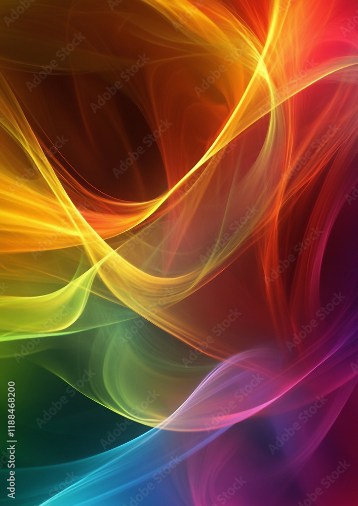 Naklejka premium An Elegant Wavy Colorful Gradient Abstract Background Featuring Seamless Transitions of Vibrant Colors, Designed for Smooth, Captivating, and Stylish Wallpapers. Generative Ai