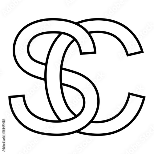 Logo sign sc cs icon, doubl...