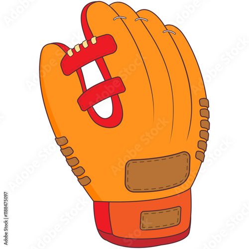 Baseball mitt Flat Illustration