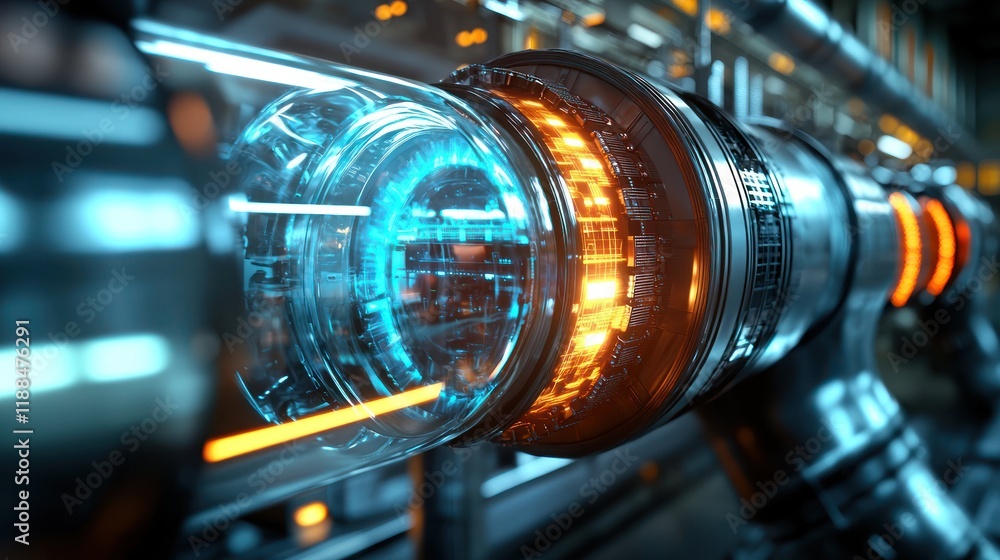 Futuristic Technology: Close-up of a High-Tech Machine's Inner Workings Futuristic Technology: Close-up of a High-Tech Machine's Inner Workings