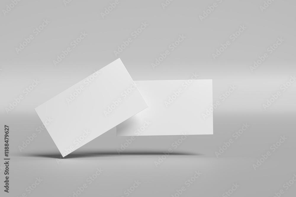 Blank business cards on white background, top view. Mockup for design Blank business cards on white background, top view. Mockup for design