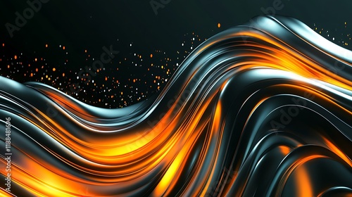 Abstract Flowing Metal Design photo