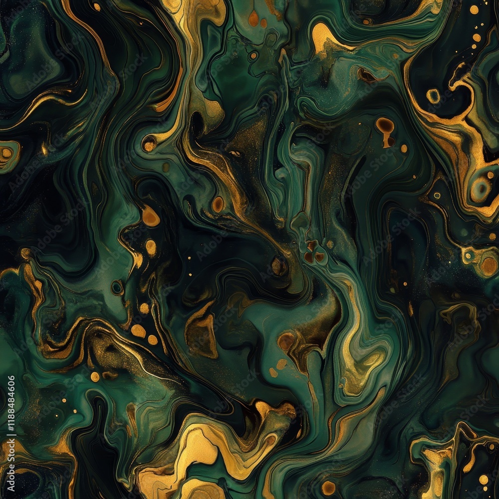 Obraz premium Abstract green and gold marble texture.