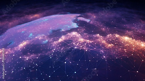 Abstract Network Connections Global Data Visualization