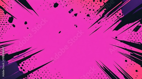 Abstract graphic explosion, pink background photo