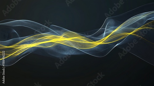 Abstract smoke waves on dark background photo