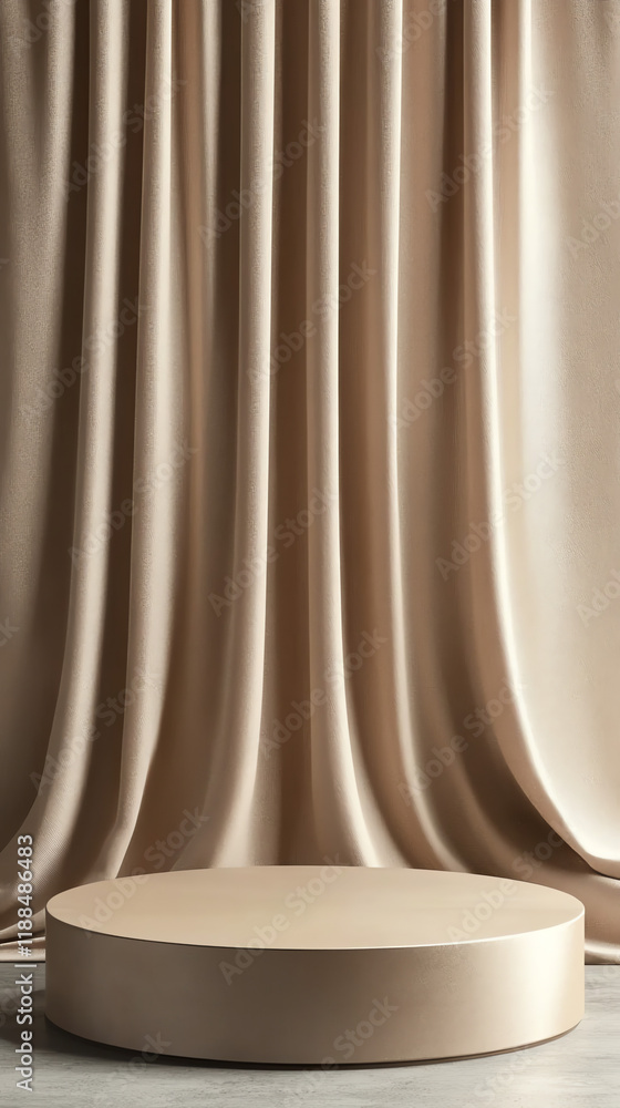 Mocha-Themed Round Podium with Elegant Curtain Backdrop
Mocha-Themed Round Podium with Elegant Curtain Backdrop