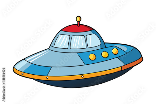 Spaceship vector illustration.