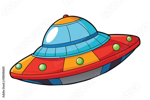 Spaceship vector illustration.