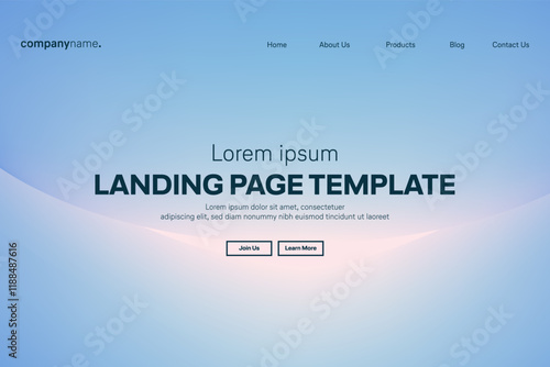 Abstract modern technology Landing page template, flowing line digital technology, smooth particle wave, big data techno design concept background wallpaper, Annual reports, flyer, poster, cover. EPS
