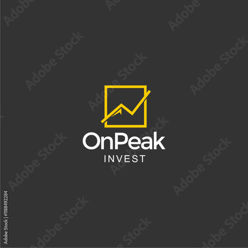 Invest on Peak logo design, symbolizing growth, success, and stability. Perfect for branding in finance, business, and investment sectors, conveying strength and opportunity.