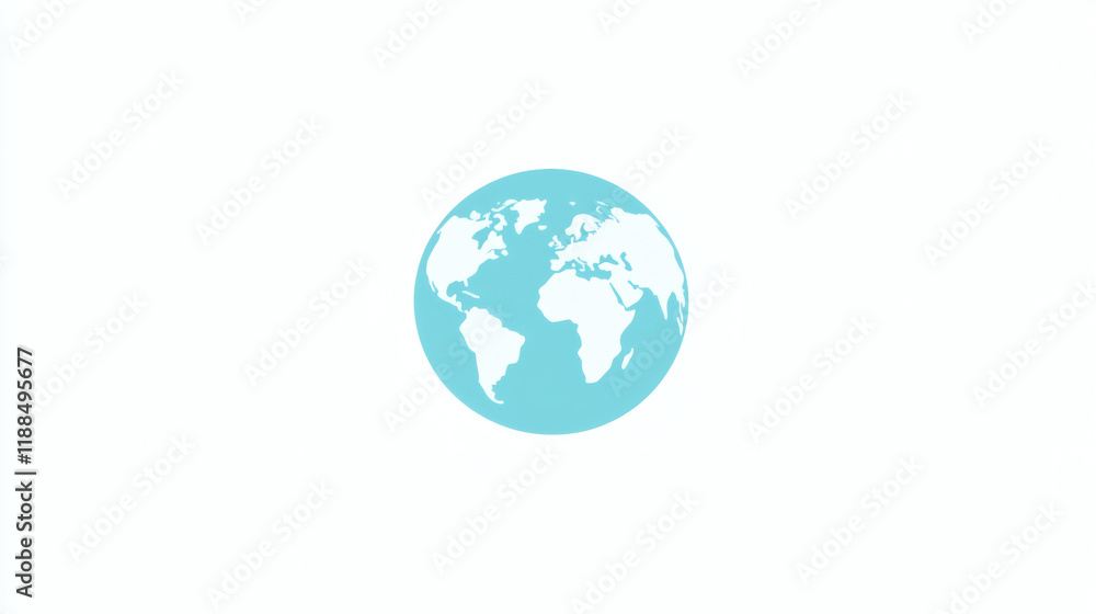 Blue Globe Icon: A minimalist illustration of a blue globe icon, symbolizing connectivity, globalization, and world peace. The simple. Blue Globe Icon: A minimalist illustration of a blue globe icon, symbolizing connectivity, globalization, and world peace. The simple.