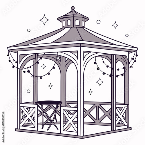 Gazebo with String Lights