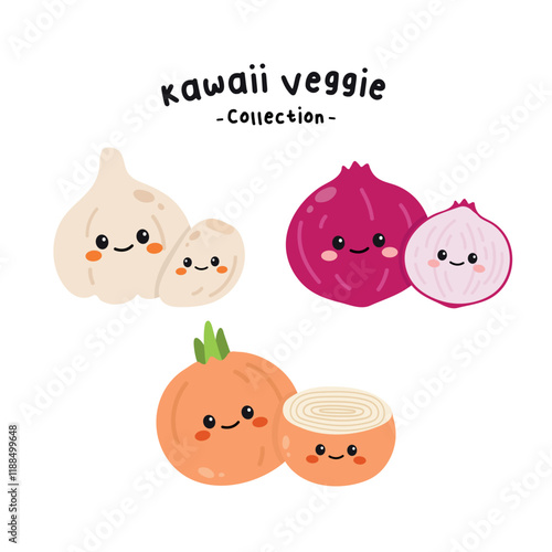 Hand Drawn Cute Onion Character Illustration