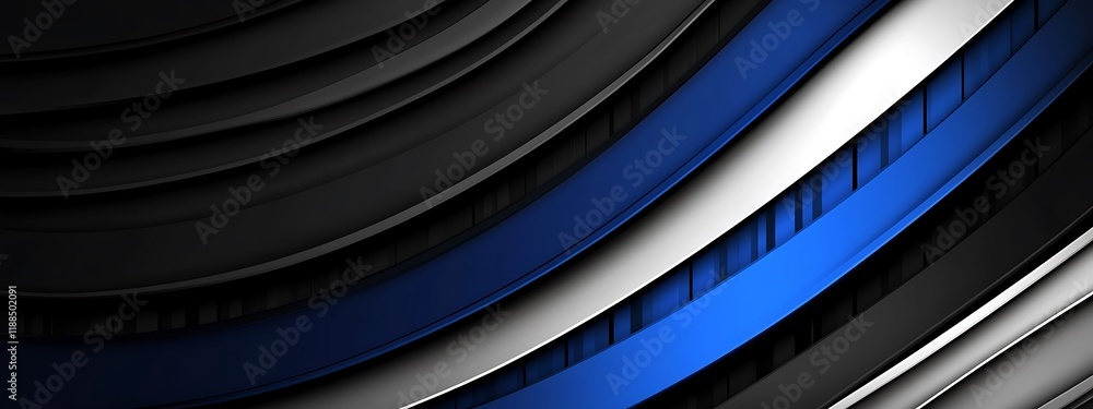 Obraz premium Abstract design, black, blue, white, layers