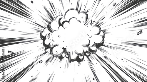 Comic book cartoon Cartoon puff cloud comic background. Pop art funny smoke steam.