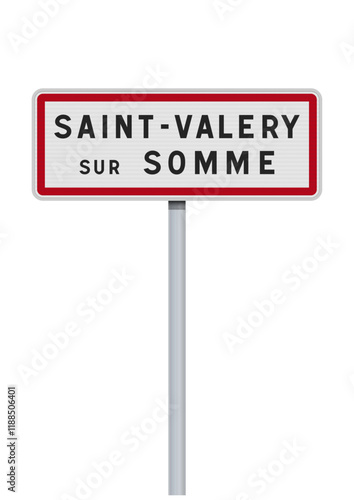 Panneau d'entrée de la ville de Saint-Valery sur Somme (Somme) en vectoriel
