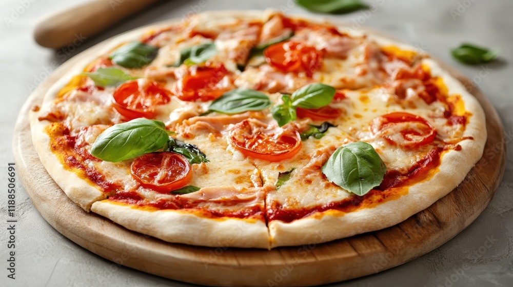 Gourmet Italian Recipes Delicious Pizza with Cheese Fresh Tomatoes and Basil Leaves Perfect for Culinary Enthusiasts and Food Photography Projects Featuring Vibrant Colors and Textures Gourmet Italian Recipes Delicious Pizza with Cheese Fresh Tomatoes and Basil Leaves Perfect for Culinary Enthusiasts and Food Photography Projects Featuring Vibrant Colors and Textures