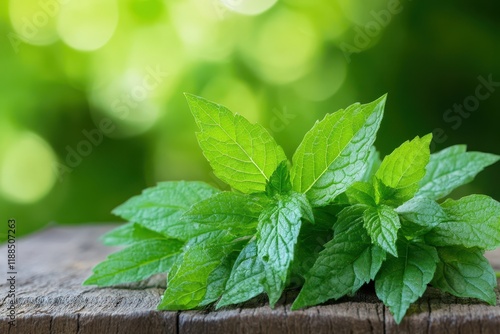 Jiaogulan leaves possess medicinal qualities against a nature themed bokeh backdrop photo