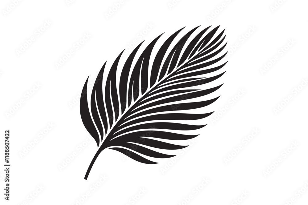 Obraz premium A Palm Tree Leaf Silhouette vector 