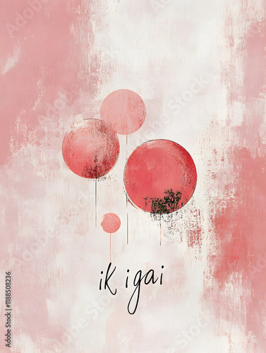 A picture of landscapes with an anime style. Ikigai, concept of balance